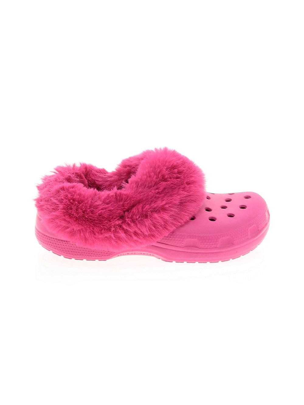 CROCS Mammoth Candy Hot Pink Faux-Fur Lined Clog Mule